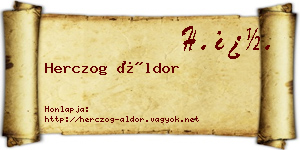 Herczog Áldor névjegykártya